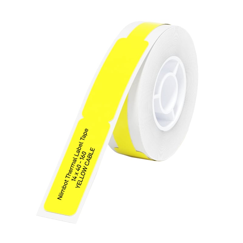NIIMBOT D11/D110/D101/H1S Thermal Label 12.5x74mm – 65 Labels Per Roll – Yellow for Cable