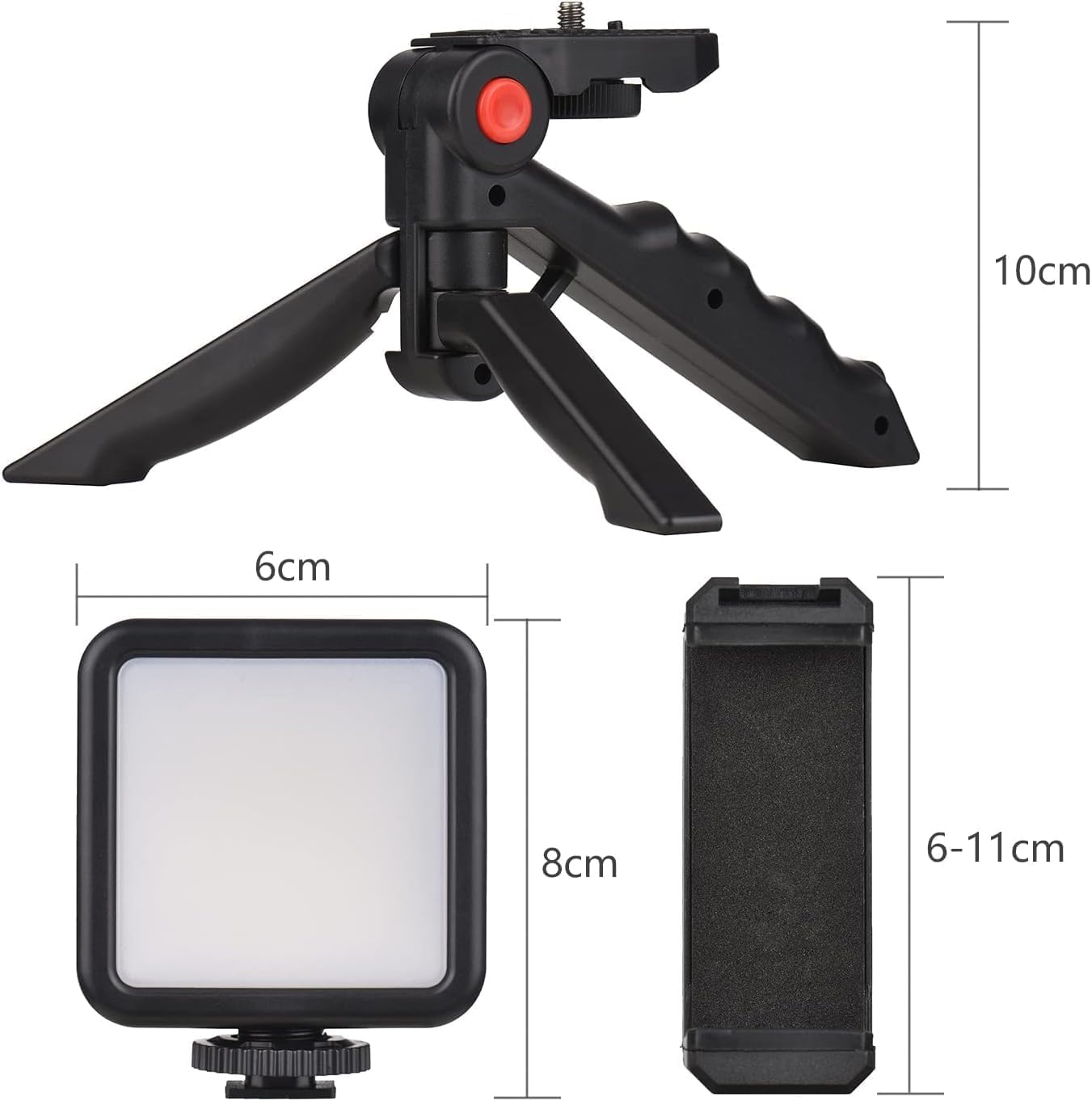 SURPN Vlogging Kit for iPhone, Android With Tripod, Black