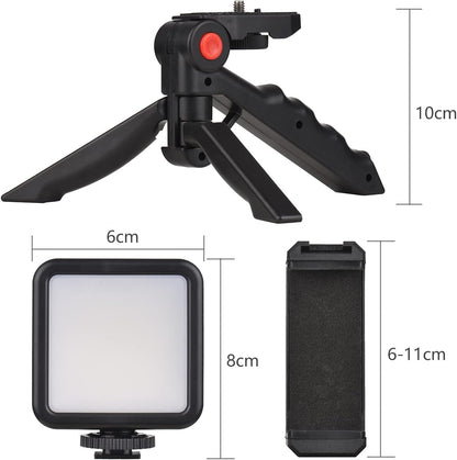 SURPN Vlogging Kit for iPhone, Android With Tripod, Black