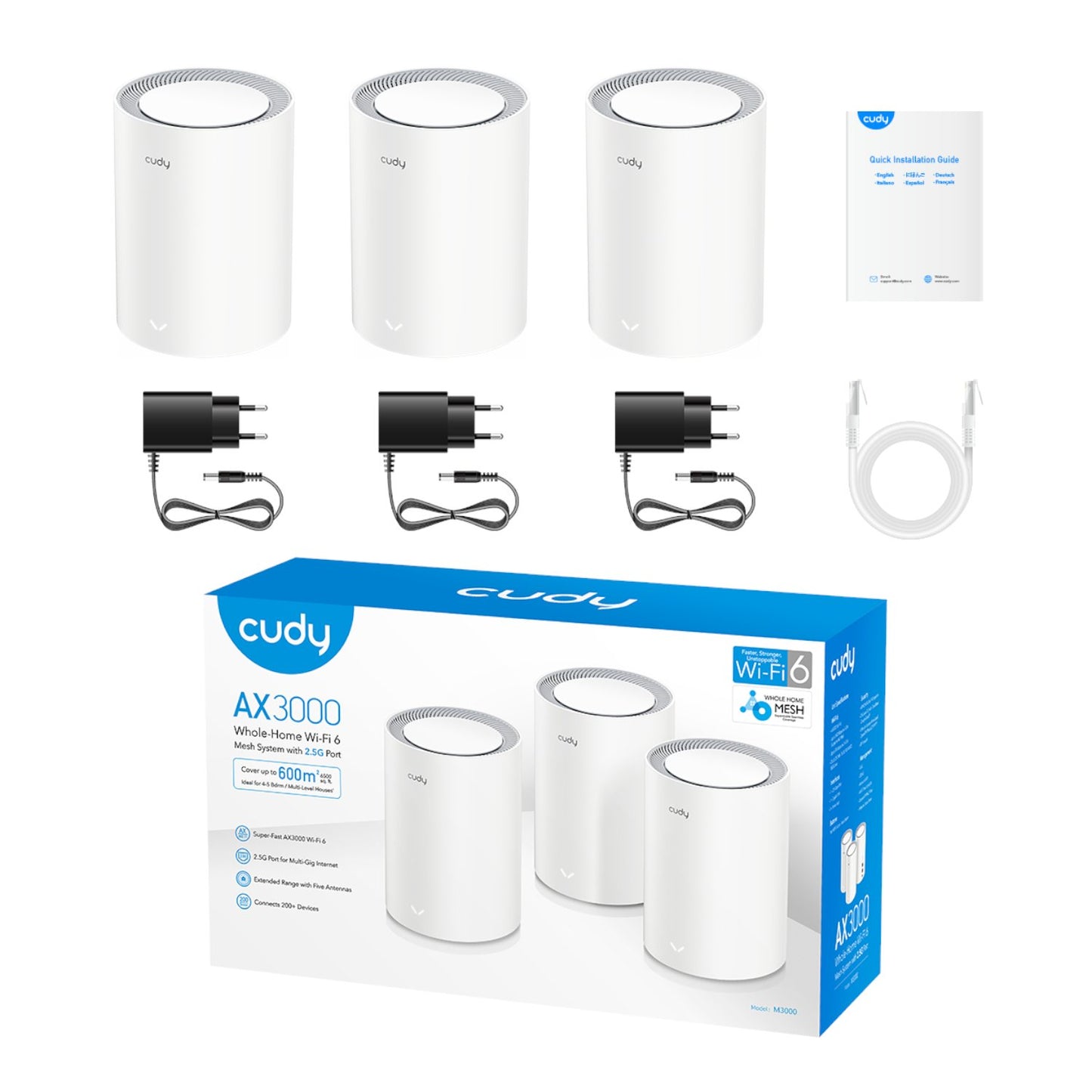 Cudy AX3000 Wi-Fi 6 Mesh Kit 3 Pack – White
