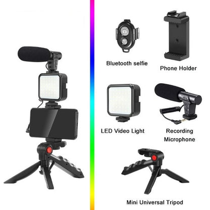 Vlogging Kit for iPhone, Android With Tripod, With LED Video Light, Youtube Starter Kit.